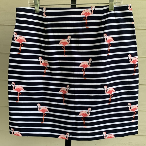Talbots flamingo print resort wear stripped skirt size 12 - Picture 8 of 8